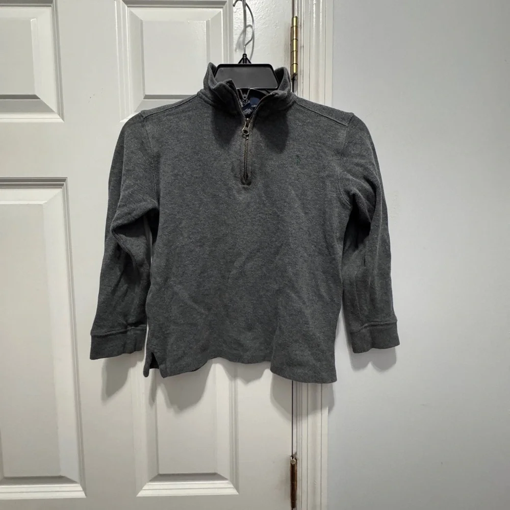 Polo by Ralph Lauren light grey 1/4 zip sweater size 7